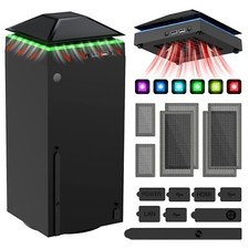 Cooling Fan Dust Proof for Xbox Series X Console with Colorful Light Strip, Dust