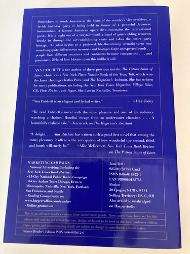 Bel Canto: Ein Roman von Ann Patchett (2001) Advance Reader's Edition ARC - Bild 2 von 4