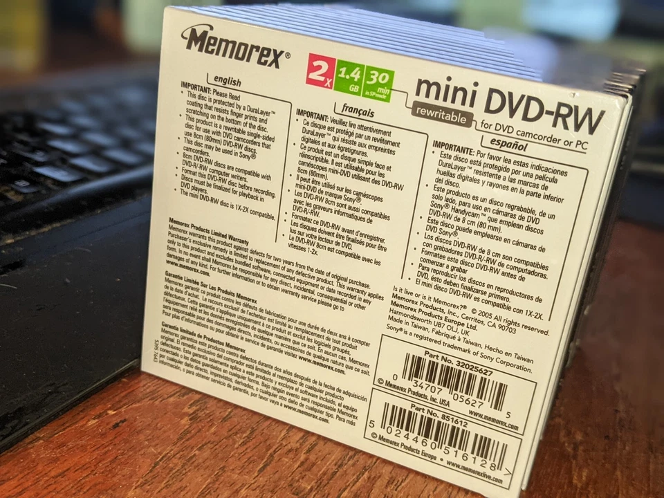 Memorex Mini DVD- (13 pieces) RW Rewritable DVD Camcorder PC 30 Min. 1.4GB New - Image 4 of 4