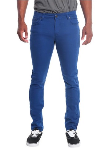 Victorious Men's Skinny Fit Jeans Stretch Royal Blue Pants DL937 28W X 30L