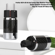Pair Audio SCHUKO EU Power Plug Carbon Fiber Rhodium Plated IEC Connector DIY