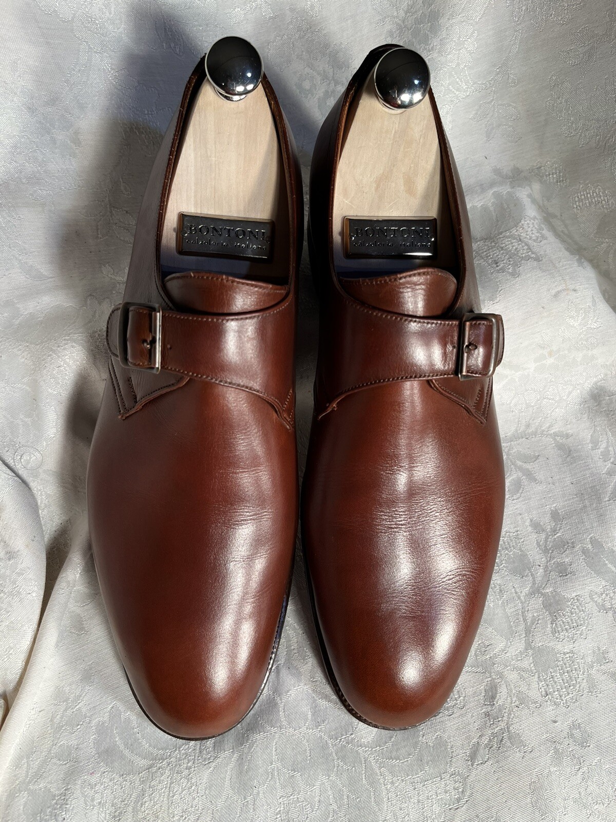 Edward Green X Brooks Brothers Chestnut Leather Single Monk Strap Sz US
