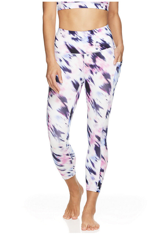 Women's GAIAM Multi Color High Rise OM Fit Yoga Capri Activewear Pants XS