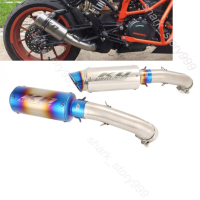 Black Exhaust Mid Link Pipe & Muffler System For KTM Duke 390 / RC390 2021-2023 – Modified