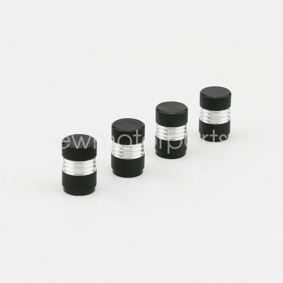 Cubierta universal de tapa antipolvo de aire de vástago de válvula de llanta de neumático de rueda de aluminio 4 piezas Foto 2 de 2