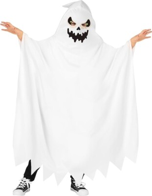 NA# Costume Fantasma Bianco Per Bambini 10-12 Anni - Completo Con Falce E Cappuccio Per Halloween - 3