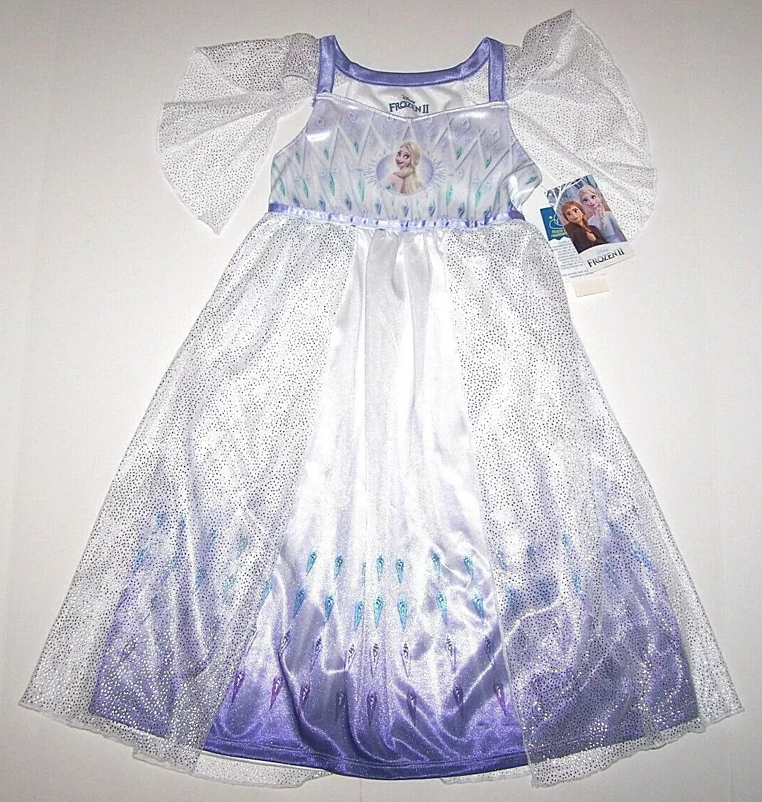 Disney Princess Frozen II Elsa Fantasy Wedding Nightgown Gown Costume New Girl