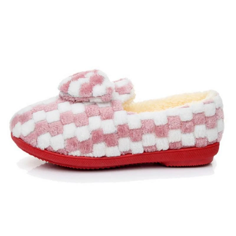 Зимние женские домашние хлопковые тапочки мягкие комнатные туфли плюшевая теплая резиновая подошва - Изображение 4 из 4