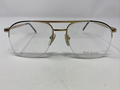 Mario Martinelli MM JET G/BLACK 53-15-140 Gold/Black Eyeglasses Frame AA88