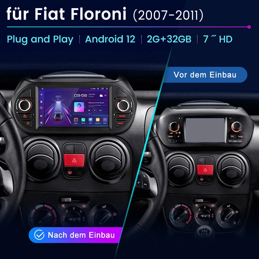 Autoradio Für Fiat Fiorino Qubo Citroen Nemo Peugeot Bipper Apple Carplay DAB+FM - Bild 2 von 4