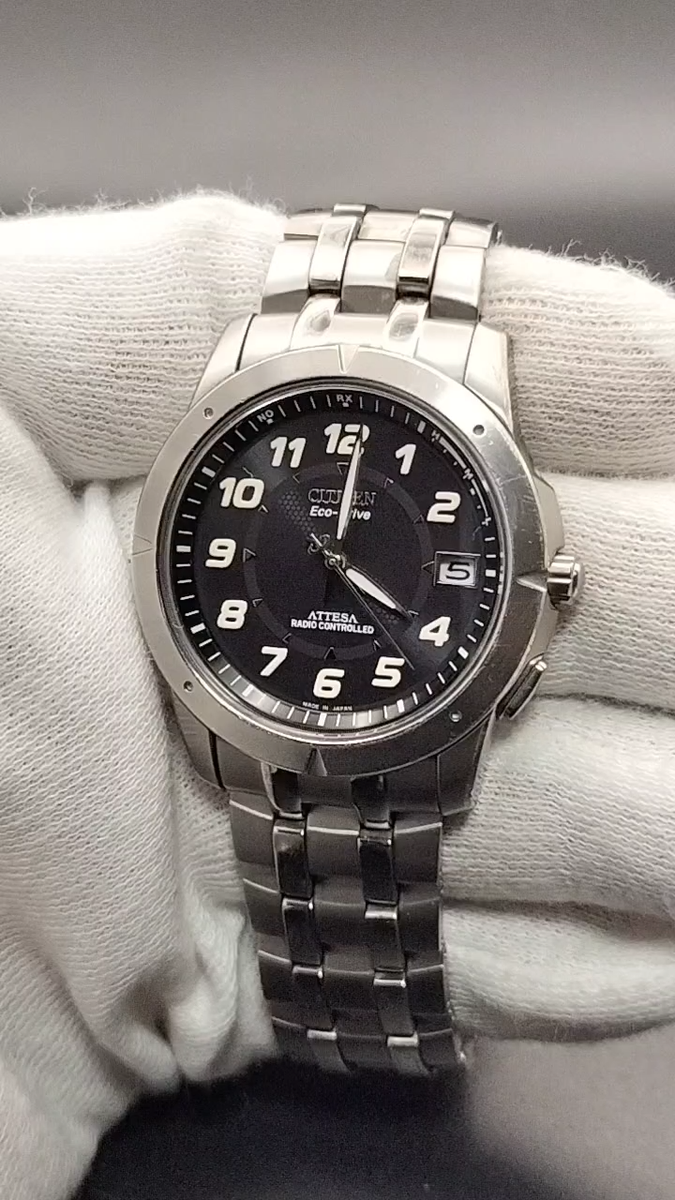 稼働品／CITIZEN ATTESA Eco-Drive H110 アテッサ Citizen Attesa Titanium H110-T011331 Date Eco Drive Black