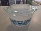 Vintage Pyrex Blue Horizon #473 1 Qt. Casserole Dish With 470-C Lid