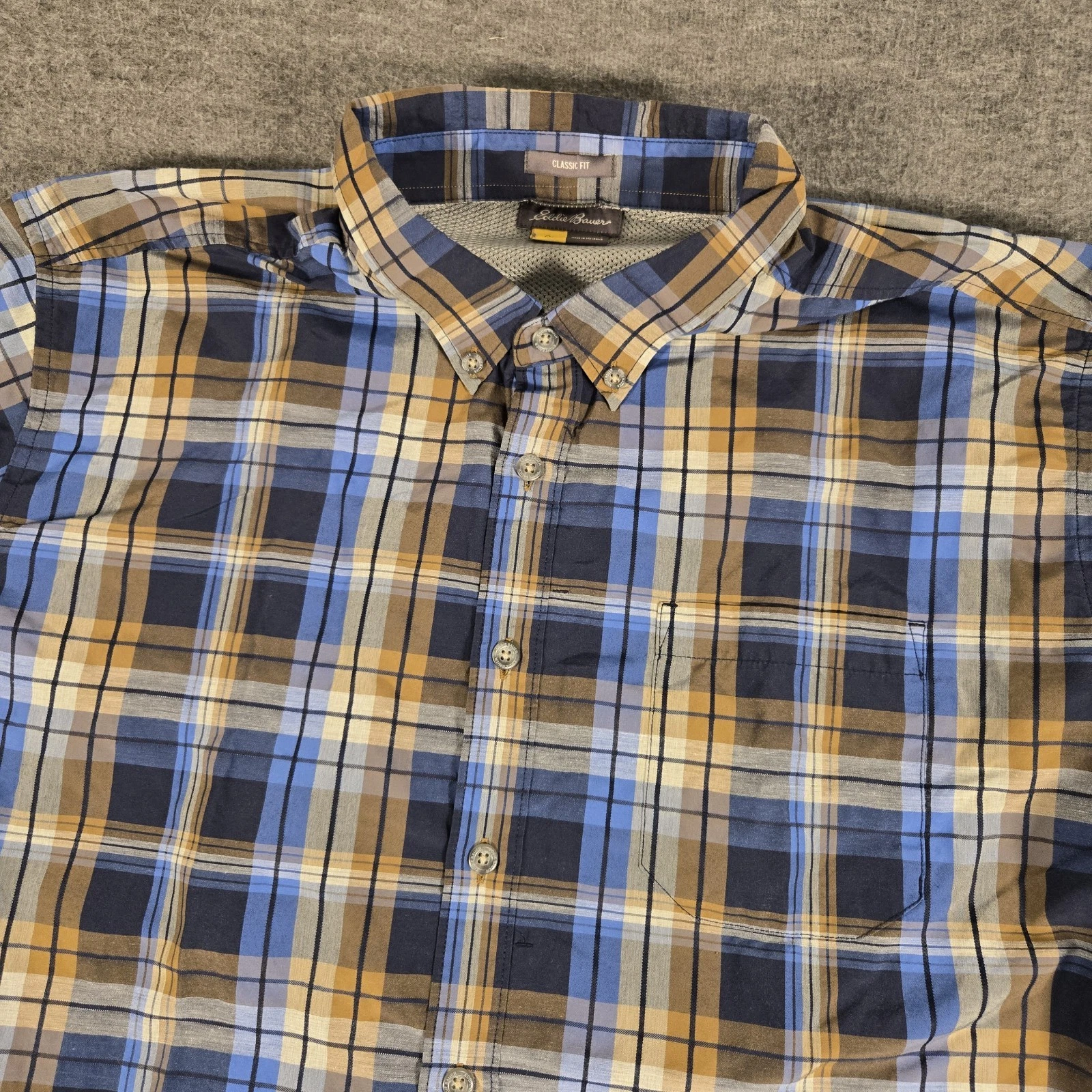 Eddie Bauer Travex Men T2XL Mulicolor Plaid Button Down Shirt Classic Fit Casual