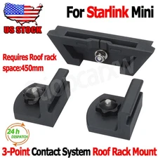 For Starlink Mini Flat Roof Rack Mount - Requires 450mm Roof Rack Space - Black