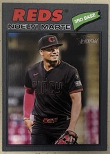 2026 Noelvi Marte Dark Gray Bordered Topps Heritage Cincinnati Reds #100