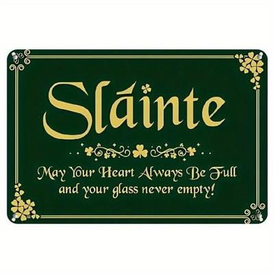 Tin Metal Signs Alexia Grace St. Patrick'S Day  - Slainte Irish Blessing, Shamro