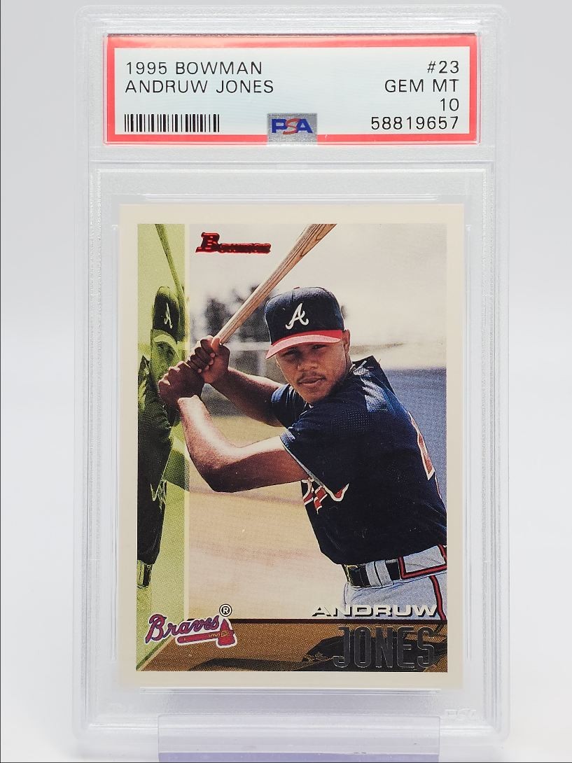 ANDRUW JONES 1995 BOWMAN BASEBALL BASE ROOKIE BRAVES #23 RC PSA 10 Q0004