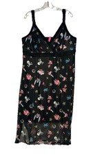 Torrid Betsey Johnson Slip Dress Women’s 1X Tattoo Midi Black Skulls Sleeveless