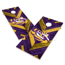 Cornhole Board Set LSU Tigers Herringbone Regulation Size Foldable Legs