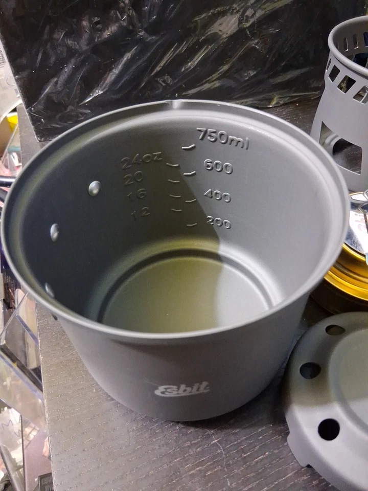 Juego de cocina de trekking ligero de 5 piezas Esbit con quemador de alcohol de latón Foto 2 de 4