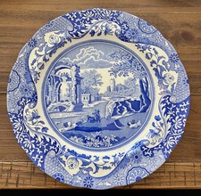 Set of 4 Spode Blue Italian Dinner Plates 10.5  Made in England Blue  White