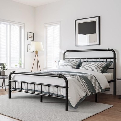  BOSRII Queen Size Bed Frame with Headboard and Footboard, 18 Inches High.