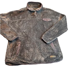 Simply Southern Womens Sherpa Pullover Sweater Gray Soft Fluffy Size Large