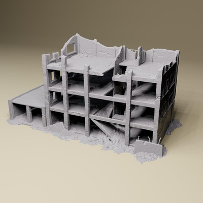 #ad #ad Ashfall City Building 2 Ruined Modern Urban Building for tabletop RPGs $78.00