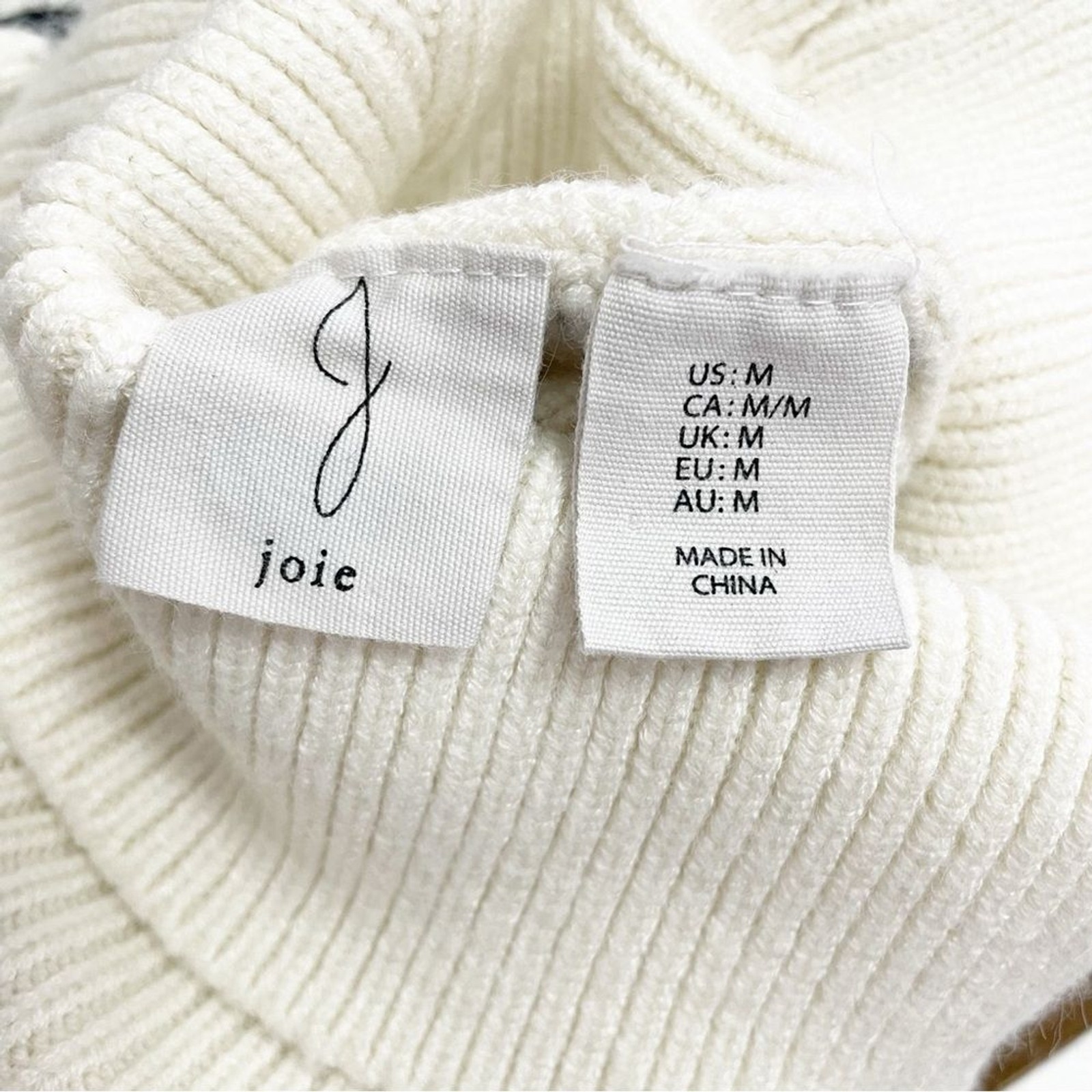 Joie Alpine Pattern Striped Cable Knit Pullover S… - image 6