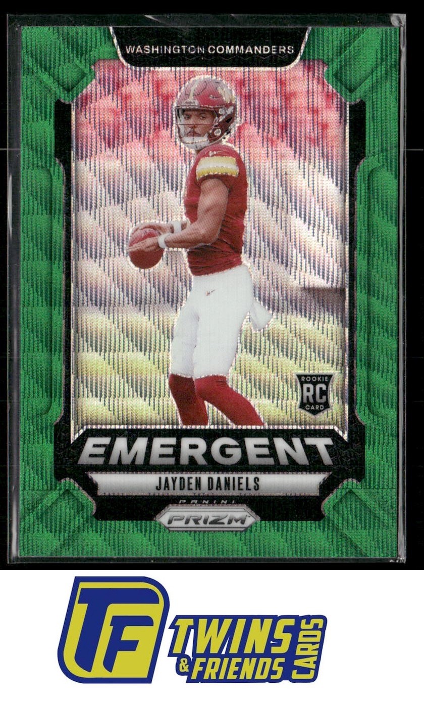 2024 Panini Prizm #2 Jayden Daniels Emergent Green Wave Prizm