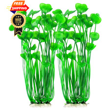 MyLifeUNIT Plastic Fish Tank Plants, 2 Pack Artificial 15.75 inches, Green