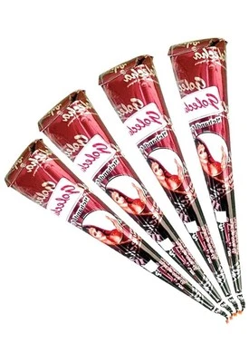 HEWINS 4x Golecha 100% Natural Henna Paste Cones Cones (Red-Brown) No Mix, No PPD, 125g