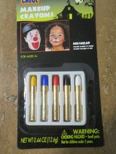 Halloween Makeup Crayons, 5 count, water-based,Limitless Ideas, NEW