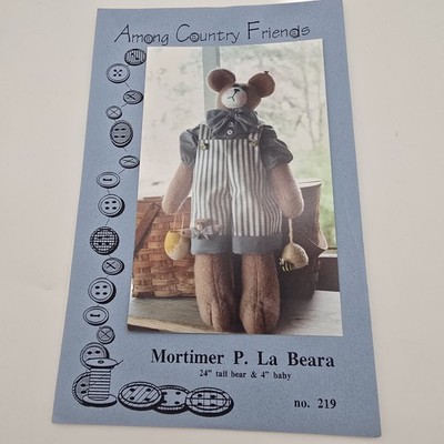 ''Among Country Friends: Mortimer P La Beara'' 20'' & 4'' Plush Bear Sewing Patterns