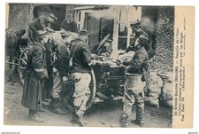 WWI Belgium soldier - captured Germany field kitchen detail photo postcard