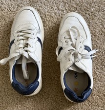 Soludo White Leather With Blue Sneaker Size 6 EUC
