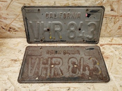2x NUMMERNSCHILD - 1 PAAR - USA CALIFORNIA  BLACK - US KENNZEICHEN VRH 843