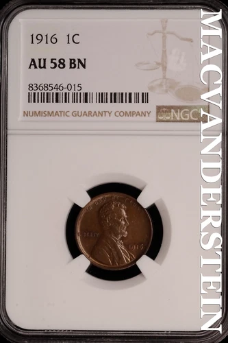 1916 Lincoln Wheat Cent-NGC AU 58 Brown No Reserve #SLK925