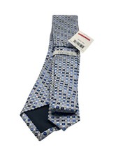 Perry Ellis Portfolio Geometric Pattern Silk Necktie, Navy, OS