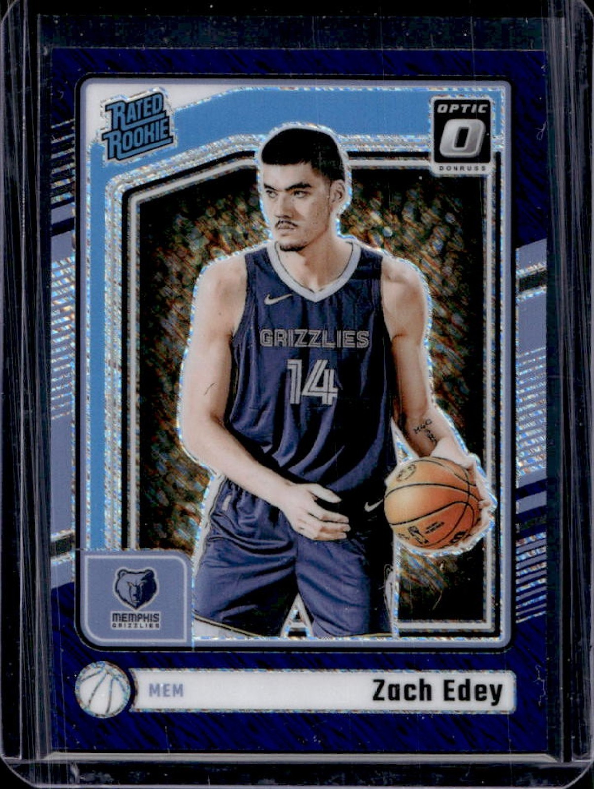 2024-25 Donruss Optic Zach Edey Purple Shimmer Rated Rookie #288 Grizzlies