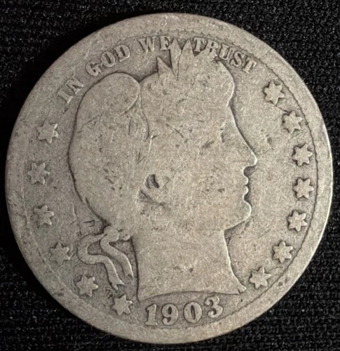 1903 25c Barber Quarter 90% Silver