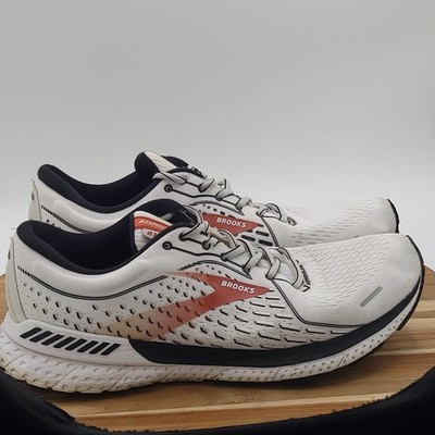 Brooks Adrenaline 21 Mens Sz 10 White Black Road Running Walking Sneakers Shoes
