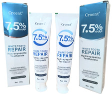 Croent 7.5 Hydroxyapatite Toothpaste Fluoride-Free 4.23 oz 2 Tubes Exp 11/27