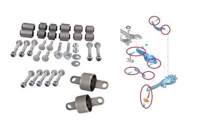 Rear Trailing Control Arm Bushes Bushings and Bolts for Ford C-Max II 2011-2019