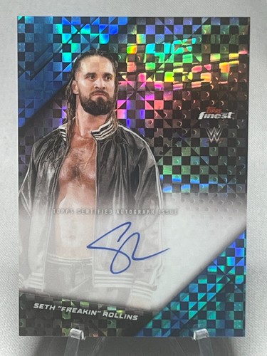 2025 Topps Finest WWE - Finest Autographs Seth Rollins Blue Checkboard /75 Auto