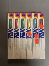 6- Vintage TEK Adult Soft Deluxe Toothbrush Lot 1985 New Old Stock Sealed