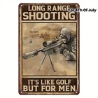 Vintage Long Range Shooting Tin Metal Signs Home Décor 8x12 "It'S Like Golf But
