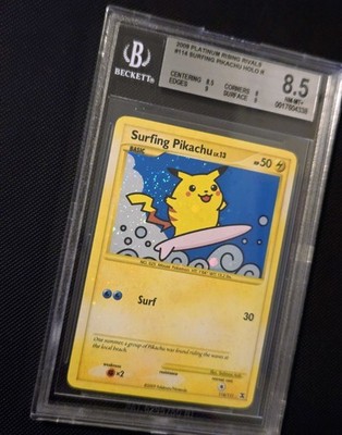 2009 Pokemon Rising Rivals Surfing Pikachu Holo Platinum #114/111