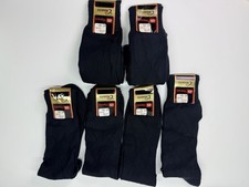 Vtg Nos Lot Of 6 Hanes Men  s Crew Dress Socks Black Diamond Pattern 1990  s USA