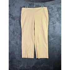 Chicos Tan Beige Pull On Stretch Straight Leg Cropped Pants Size 2 US 12